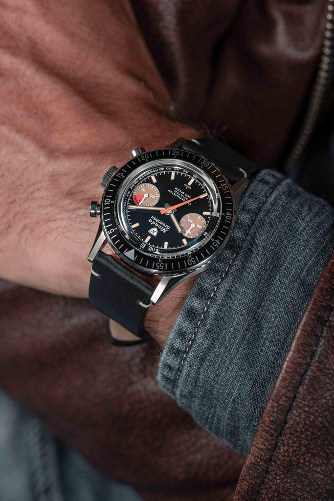 Nivada Grenchen Chronomaster White Orange Boy - Manual on Bracelet