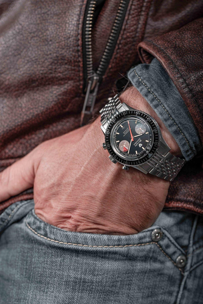 Nivada Grenchen Chronomaster White Orange Boy - Manual on Bracelet