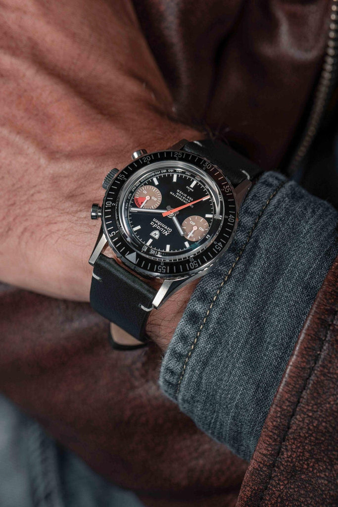 Nivada Grenchen Chronomaster White Orange Boy - Manual on Bracelet