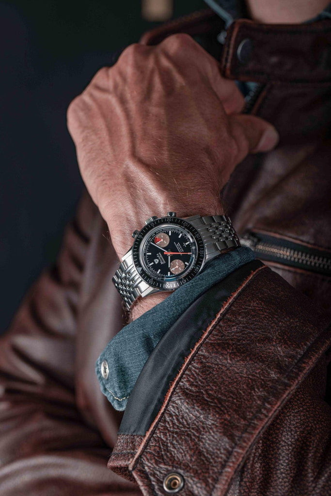Nivada Grenchen Chronomaster White Orange Boy - Manual on Bracelet