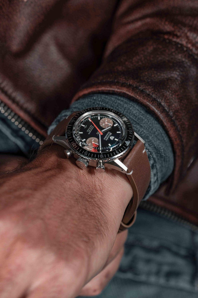 Nivada Grenchen Chronomaster White Orange Boy - Manual on Bracelet