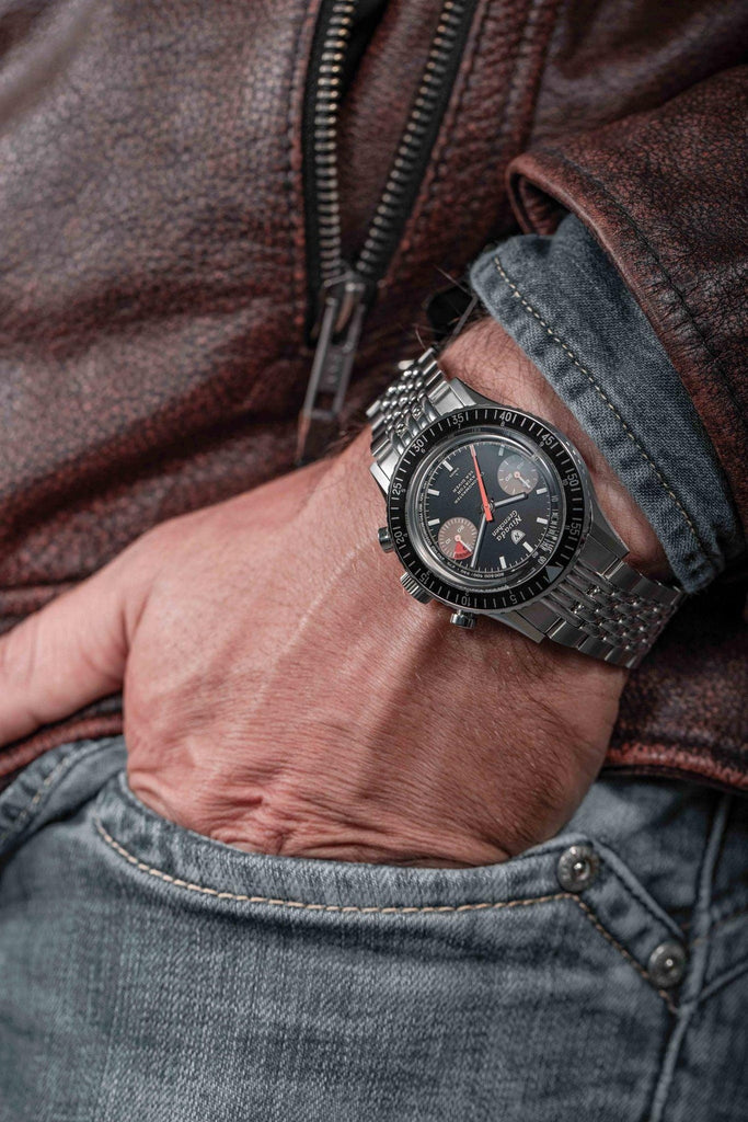 Nivada Grenchen Chronomaster White Orange Boy - Manual on Bracelet