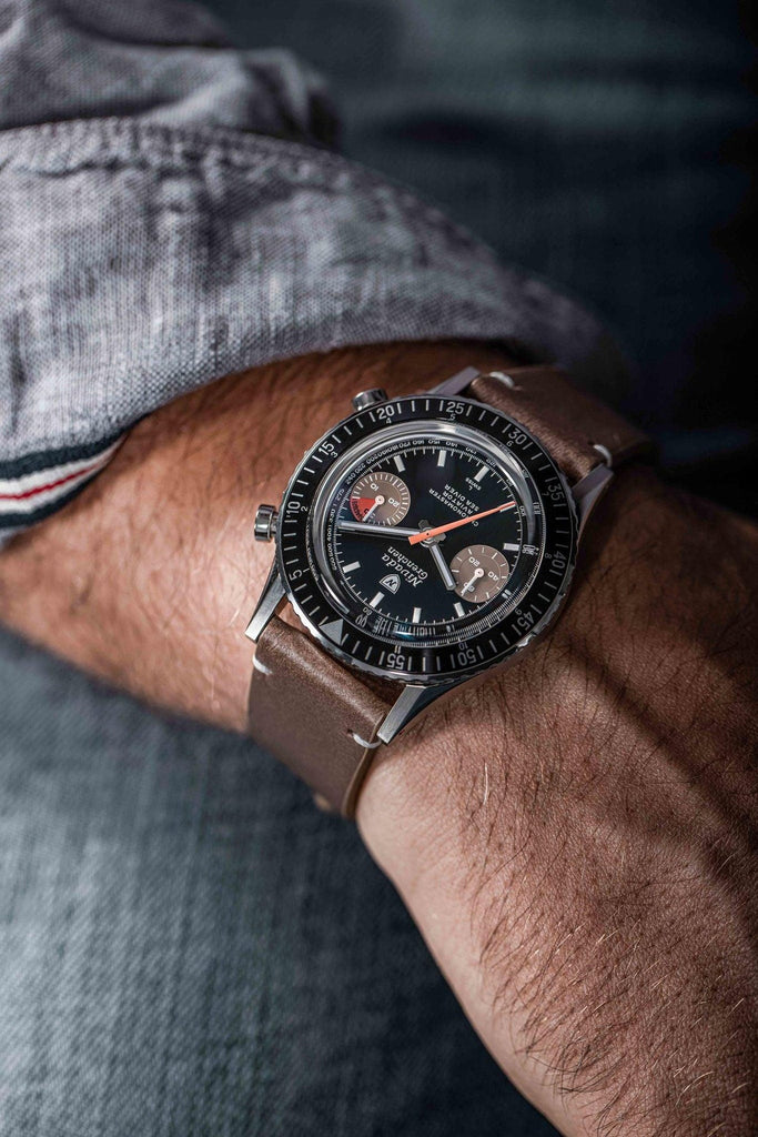 Nivada Grenchen Chronomaster White Orange Boy - Manual on Bracelet