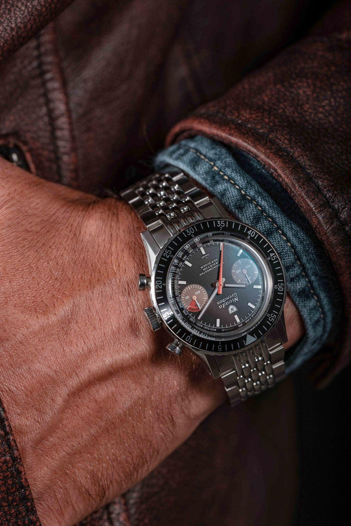 Nivada Grenchen Chronomaster White Orange Boy - Manual on Bracelet