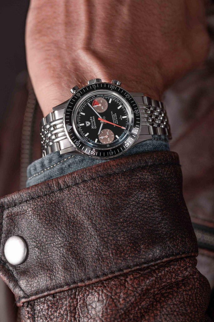 Nivada Grenchen Chronomaster White Orange Boy - Manual on Bracelet