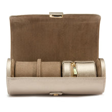 Load image into Gallery viewer, Wolf Palermo Double Watch Roll with Jewellery Pouch Pewter