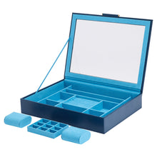 Load image into Gallery viewer, Wolf Sophia Jewellery Box with Window Indigo