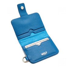 Load image into Gallery viewer, Wolf Mimi Credit Card Holder with Wristlet Blue