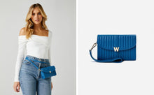 Load image into Gallery viewer, Wolf Mimi Crossbody Bag with Wristlet Blue