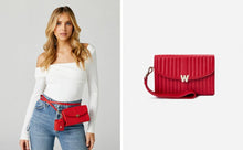 Load image into Gallery viewer, Wolf Mimi Crossbody Bag with Wristlet Red