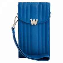 Load image into Gallery viewer, Wolf Mimi Phone Case with Wristlet &amp; Lanyard Blue