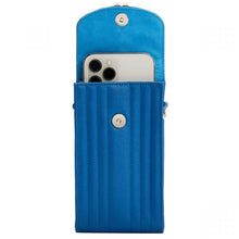 Load image into Gallery viewer, Wolf Mimi Phone Case with Wristlet &amp; Lanyard Blue