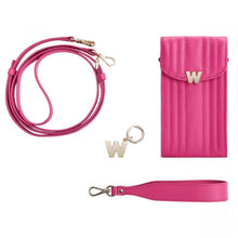 Load image into Gallery viewer, Wolf Mimi Phone Case with Wristlet &amp; Lanyard Pink
