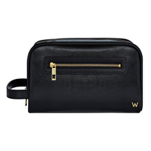Load image into Gallery viewer, Wolf W Logo Washbag Black