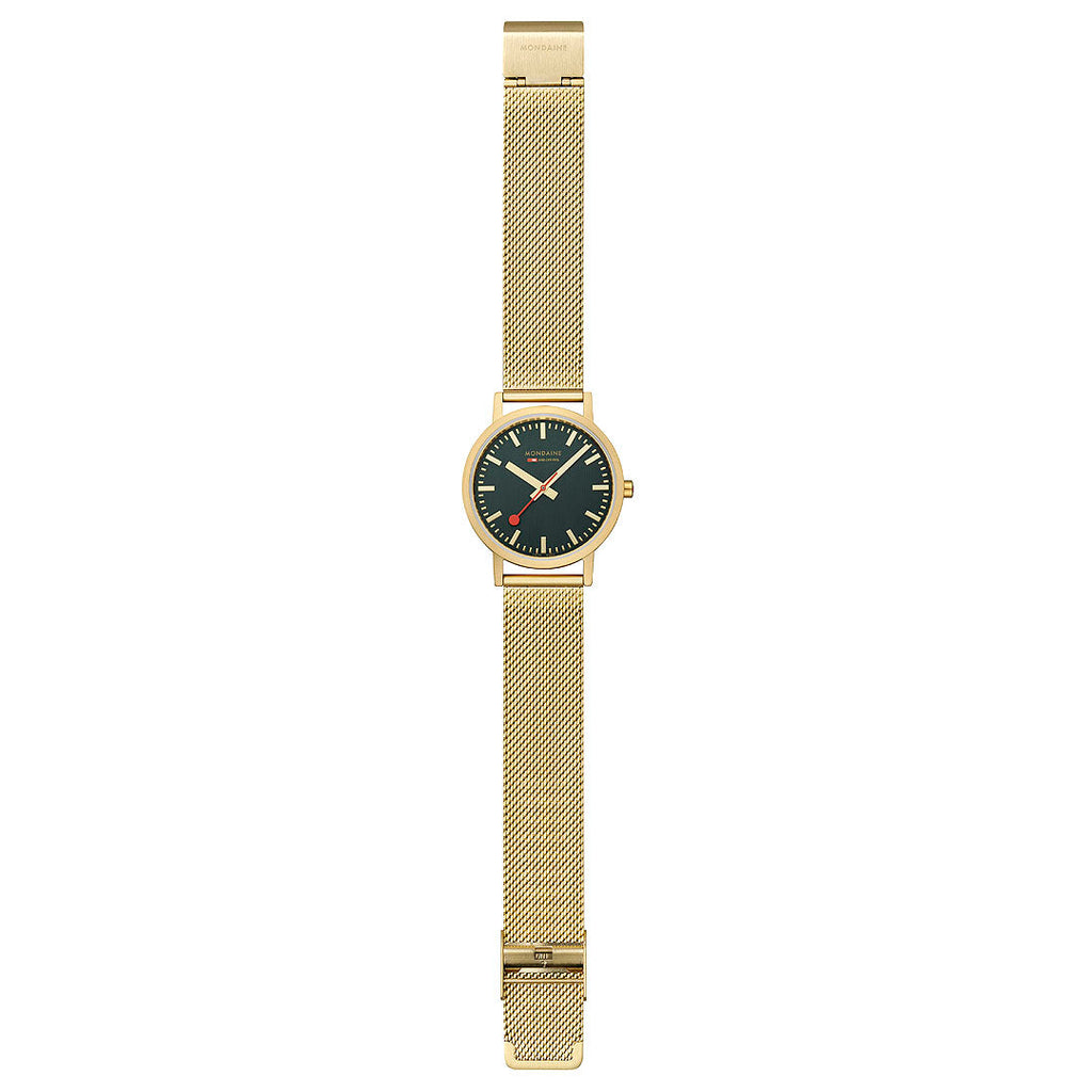 Mondaine Official Swiss Railways Classic Forest Green Mesh 36mm Watch