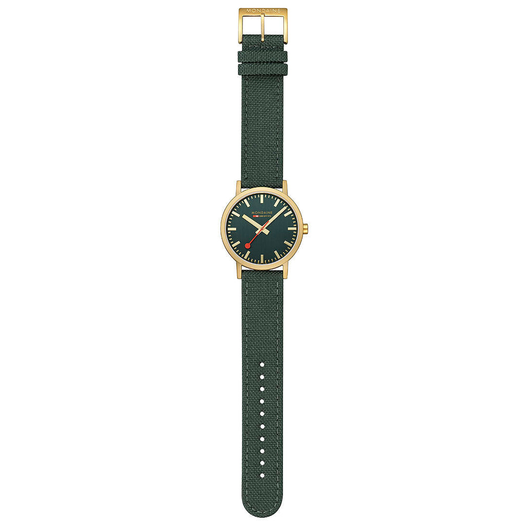 Mondaine Official Swiss Railways Classic Forest Green Textile 40mm Watch
