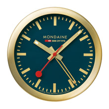 Load image into Gallery viewer, Mondaine Official Swiss Railways Deep Ocean Blue Alarm Clock 125mm
