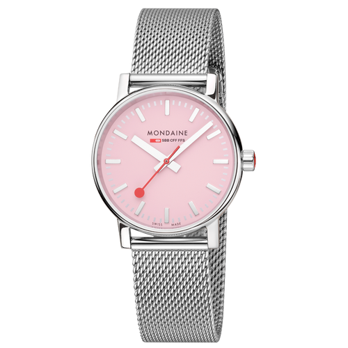 Mondaine Official Swiss Railways Evo2 35mm Sunrise Pink Watch